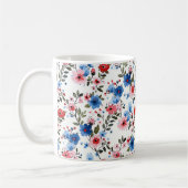 Blauwe en rode Floral Koffiemok (Links)
