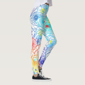 Blauwe en rode Floral Leggings (Rechts)