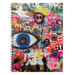 Blauwe en rode florale textiel notitieboek