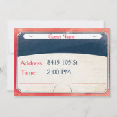 blauwe en rode halve dag kaart (Achterkant)