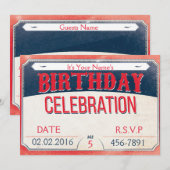 blauwe en rode halve dag kaart (Voorkant / Achterkant)