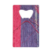 Blauwe en rode handgemaakte Thaise zijde Creditkaart Flessenopener (Achterkant)