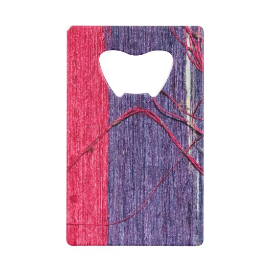 Blauwe en rode handgemaakte Thaise zijde Creditkaart Flessenopener (Achterkant)