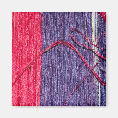 Blauwe en rode handgemaakte Thaise zijde Magneet (Voorkant)