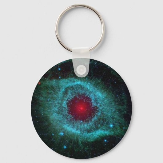 Blauwe en rode "helix nebula star"-cluster sleutelhanger (Voorkant)