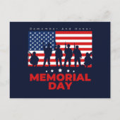 Blauwe en rode herdenkingsdag briefkaart (Voorkant)