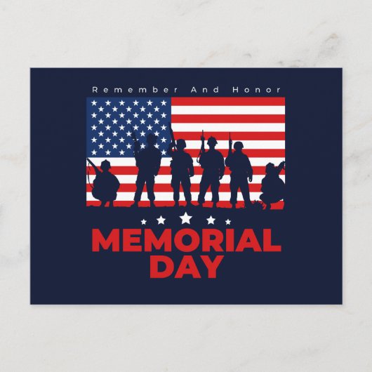 Blauwe en Rode Herdenkingsdag Briefkaart (Voorkant)