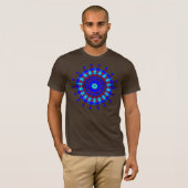 Blauwe en rode Kaleidoscoop T-shirt (Voorkant volledig)