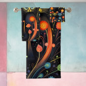 Blauwe en rode katten bad handdoek