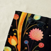 Blauwe en rode katten strandlaken (In situ)