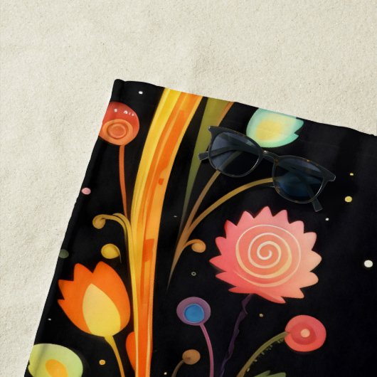 Blauwe en rode katten strandlaken (In situ)