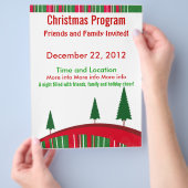 Blauwe en rode kerstbrochure flyer (Hand)