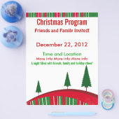 Blauwe en rode kerstbrochure flyer (Enkel)