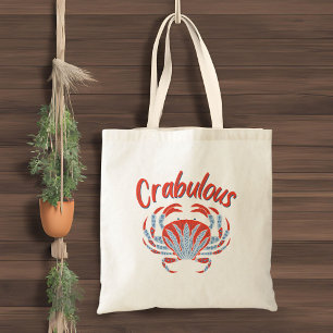 Blauwe en rode krab, Crabulous, visser Canvas tas
