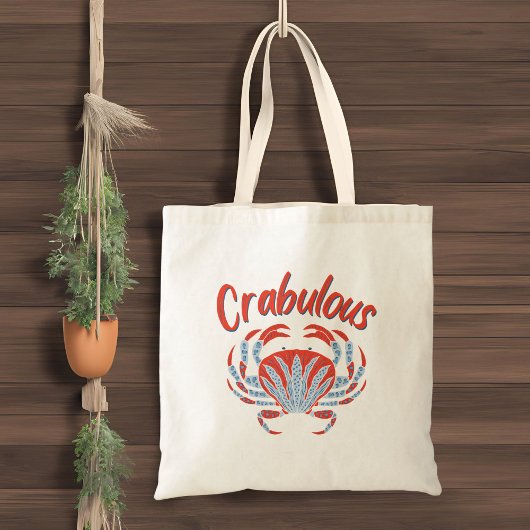 Blauwe en rode krab, Crabulous, visser Canvas tas
