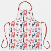 Blauwe en rode, lelijke kerstDesign Schort (Voorkant)