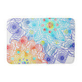 Blauwe en Rode Lente Bloemen Badmat (Voorkant)