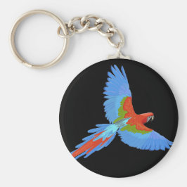 Blauwe en rode Macaw Sleutelhanger