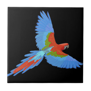Blauwe en rode Macaw Tegeltje