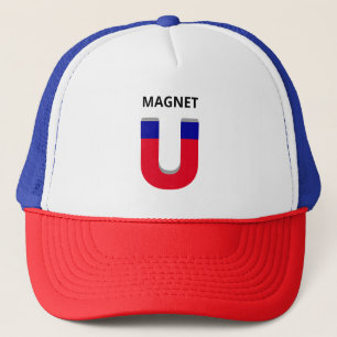 Blauwe en Rode Magneet Trucker Pet