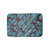 Blauwe en rode marmeren steen badmat (Voorkant)