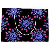Blauwe en rode neon bloem large cadeautasje (Achterkant)