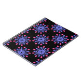 Blauwe en rode neon bloem notitieboek (Linkerzijde)