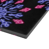 Blauwe en rode neon bloem snijplank (Hoek)