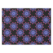 Blauwe en rode neon bloem tafelkleed (Voorkant (Horizontaal))