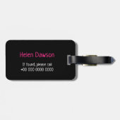 Blauwe en rode neonbloem bagagelabel (Achterkant horizontaal)