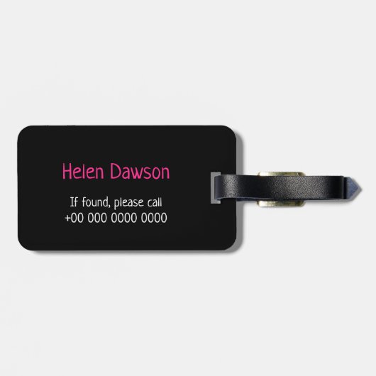 Blauwe en rode neonbloem bagagelabel (Achterkant horizontaal)