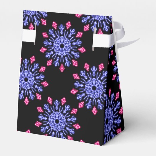 Blauwe en rode neonbloem bedankdoosjes (Achterkant)