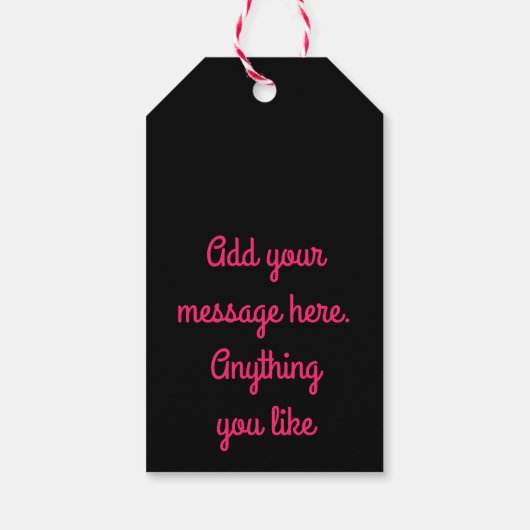 Blauwe en rode neonbloem cadeaulabel (Achterkant)