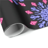 Blauwe en rode neonbloem cadeaupapier (Rol Hoek)