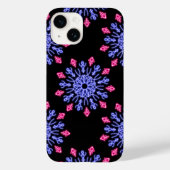 Blauwe en rode neonbloem Case-Mate iPhone case (Achterkant)