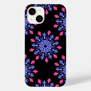 Blauwe en rode neonbloem Case-Mate iPhone 14 hoesje