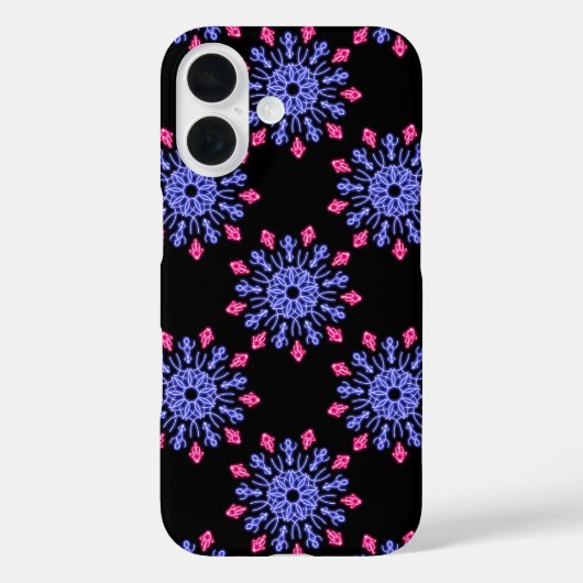 Blauwe en rode neonbloem Case-Mate iPhone case (Achterkant)