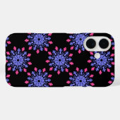 Blauwe en rode neonbloem Case-Mate iPhone case (Achterkant (horizontaal))