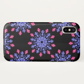 Blauwe en rode neonbloem Case-Mate iPhone case (Achterkant (horizontaal))