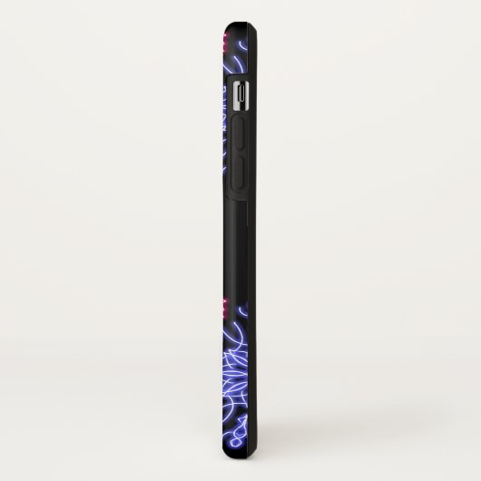 Blauwe en rode neonbloem Case-Mate iPhone case (Achterkant/links)