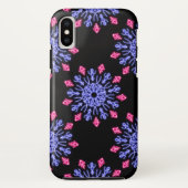 Blauwe en rode neonbloem Case-Mate iPhone case (Achterkant)