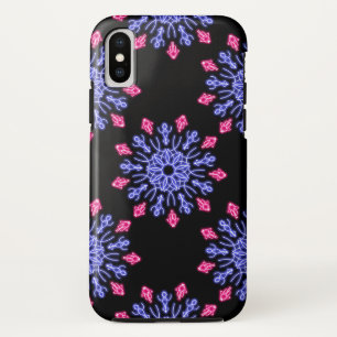 Blauwe en rode neonbloem Case-Mate iPhone case