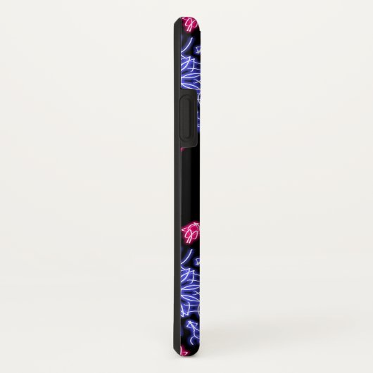 Blauwe en rode neonbloem Case-Mate iPhone case (Achterkant / rechts)