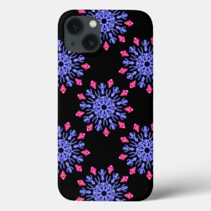Blauwe en rode neonbloem Hoesje-Mate iPhone case