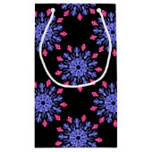 Blauwe en rode neonbloem klein cadeauzakje (Achterkant)