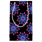 Blauwe en rode neonbloem klein cadeauzakje (Voorkant)