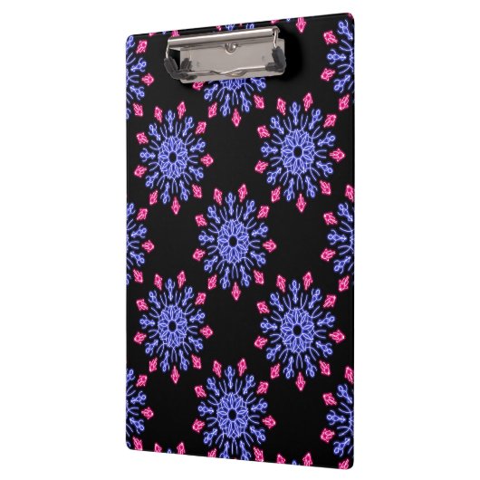 Blauwe en rode neonbloem klembord (Links)