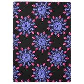 Blauwe en rode neonbloem klembord (Achterkant)