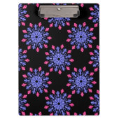 Blauwe en rode neonbloem klembord (Voorkant)