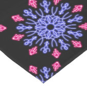 Blauwe en rode neonbloem korte tafelloper (Hoek)